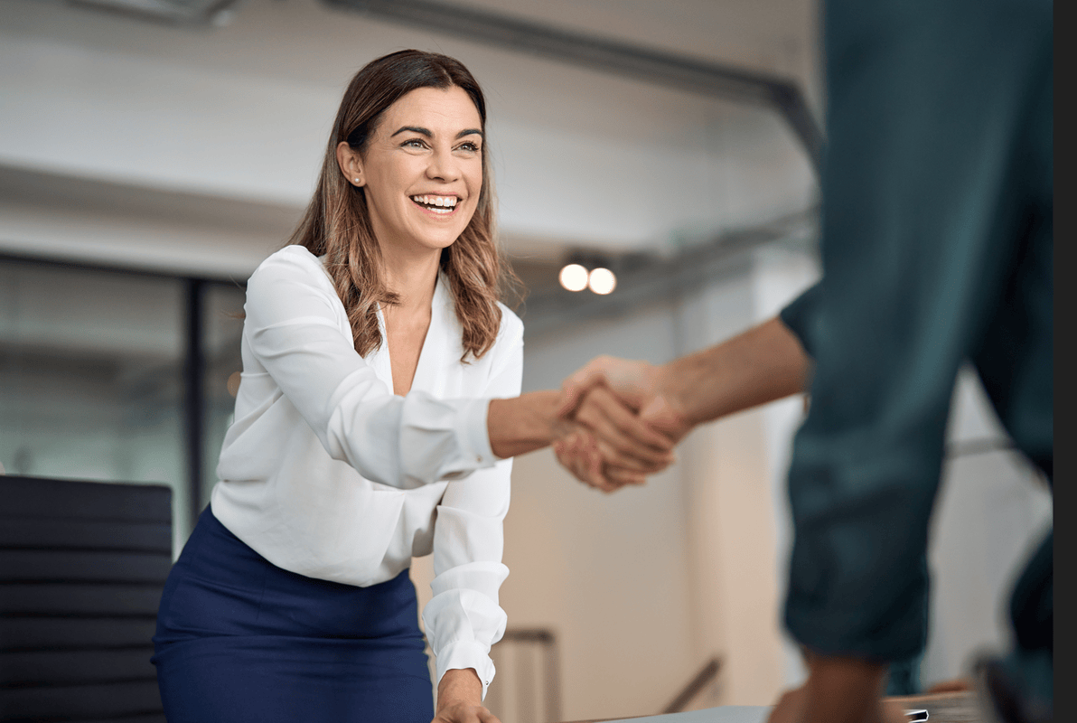 Job candidate interview in TPM meeting room